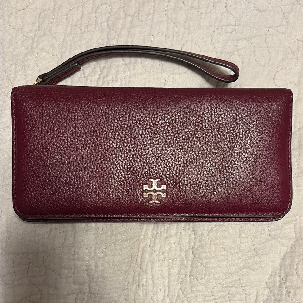 Tory Burch Burgundy Leather Wallet